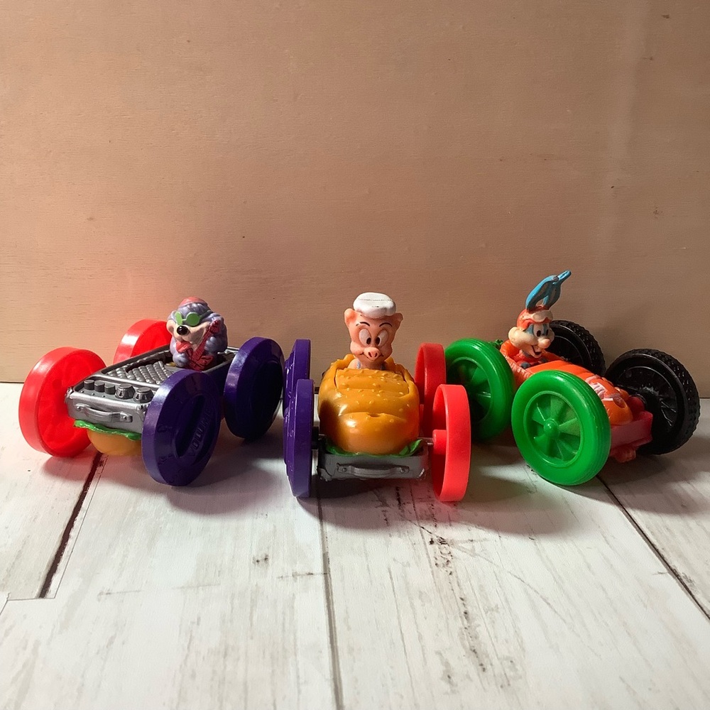Looney Tunes Tiny Toon Adventures Flip Cars Lot of 3 Vintage 1990 McDonalds Toys